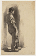 BB 087
<br/>
Figuurstudie van een leunende jongen
<br/>
<em>Voet, Elias (1827-1905)</em>